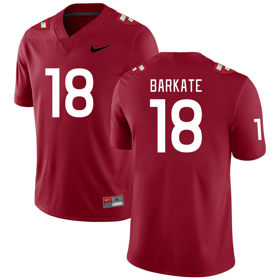 Men-Youth #18 Cooper Barkate Harvard Crimson 2023 College Football Jerseys Stitched-Crimson